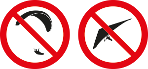 forbidden for paragliders and hang-gliders
