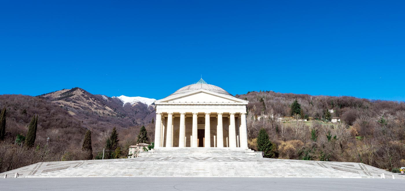 The Canova Temple in Possano in the Province of Treviso. The Neoclassical church was consecrated in 1832