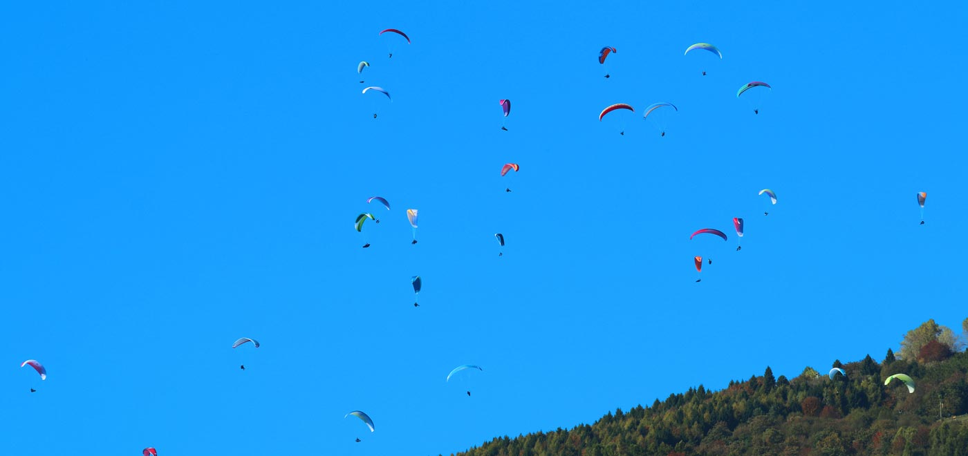 Photo taken during Testival, an international paragliding competition in Veneto on Monte Grappa